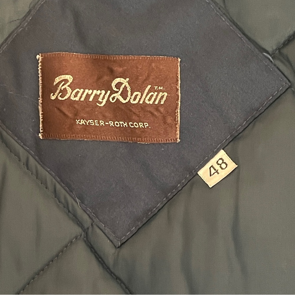 Vintage Barry Dolan Mens Black Quilted Bomber Jacket size 48 - Picture 4 of 5